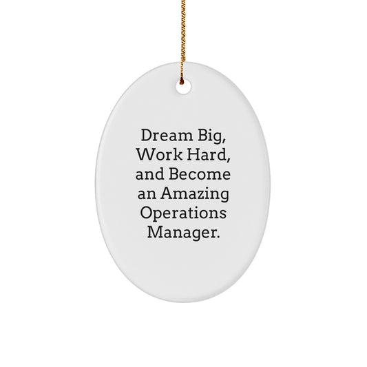 Dream Big Inspirational Gifts for Operations Manager Oval Ornament - Funny Quote - Christmas Unique Gifts from Friends and Family - Image 1