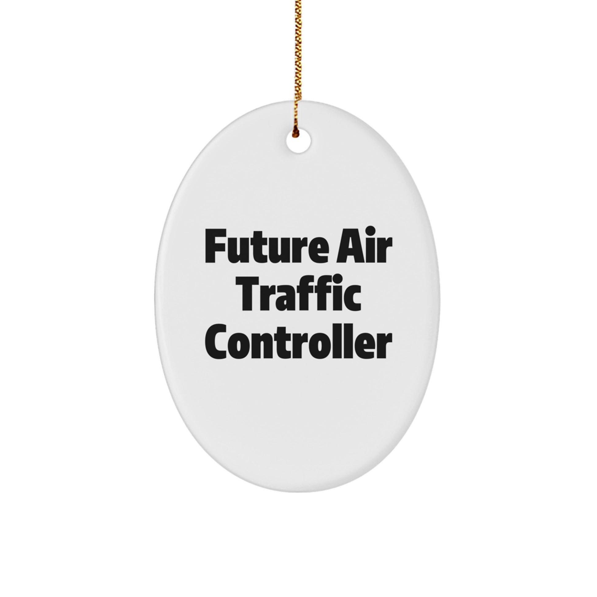Funny Air Traffic Controller Oval Ornament Gifts from Friends for Future Air Traffic Controller Christmas Unique Gifts - Image 1