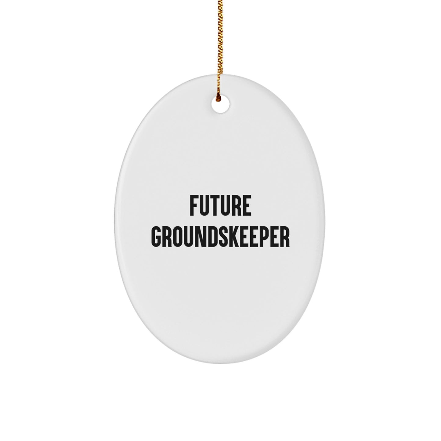 Funny groundskeeper Gifts from Friends, Christmas Unique Oval Ornament for groundskeeper, Inspirational Quote for Men - Image 1