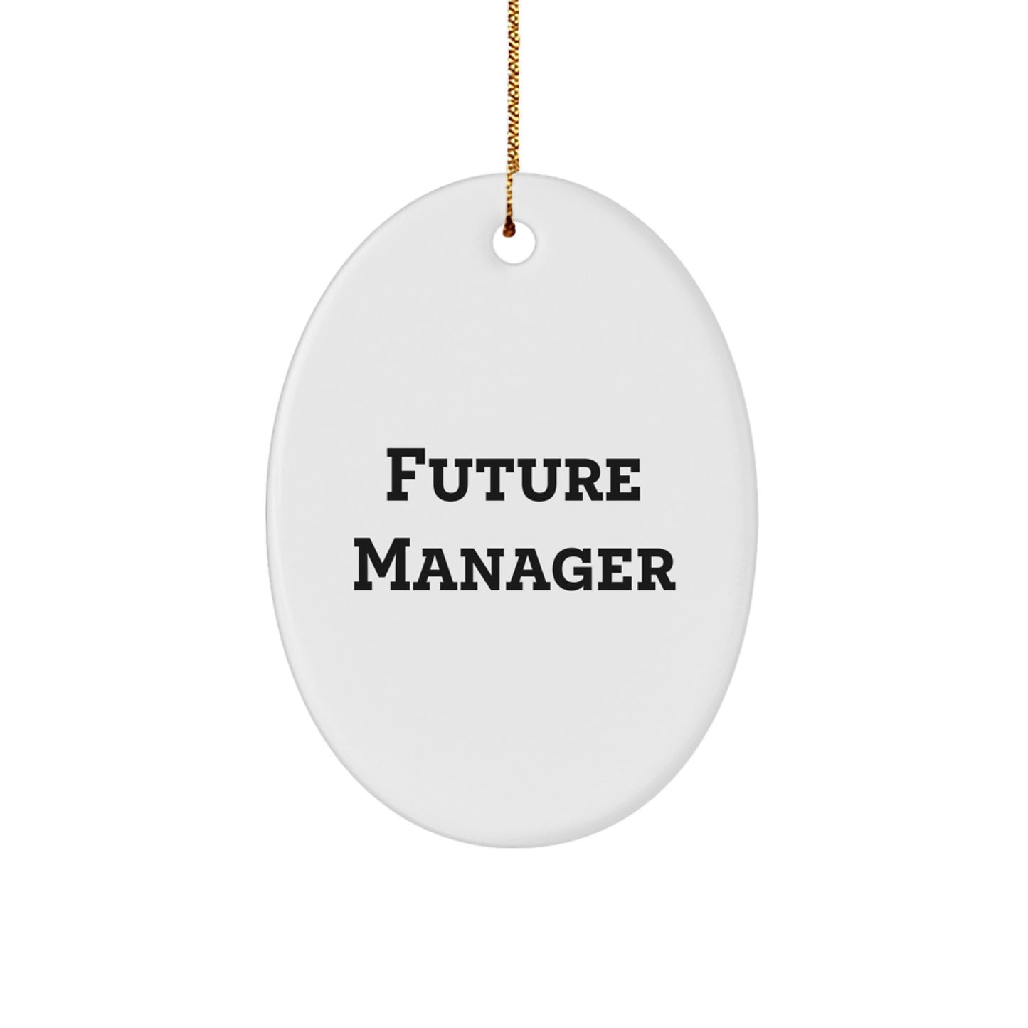 Funny Quote Gifts for Manager, Oval Manager Ornaments, Christmas Unique Gifts from Friends, Co-workers, Family - 'The Future Manager' Oval Ornament - Image 1