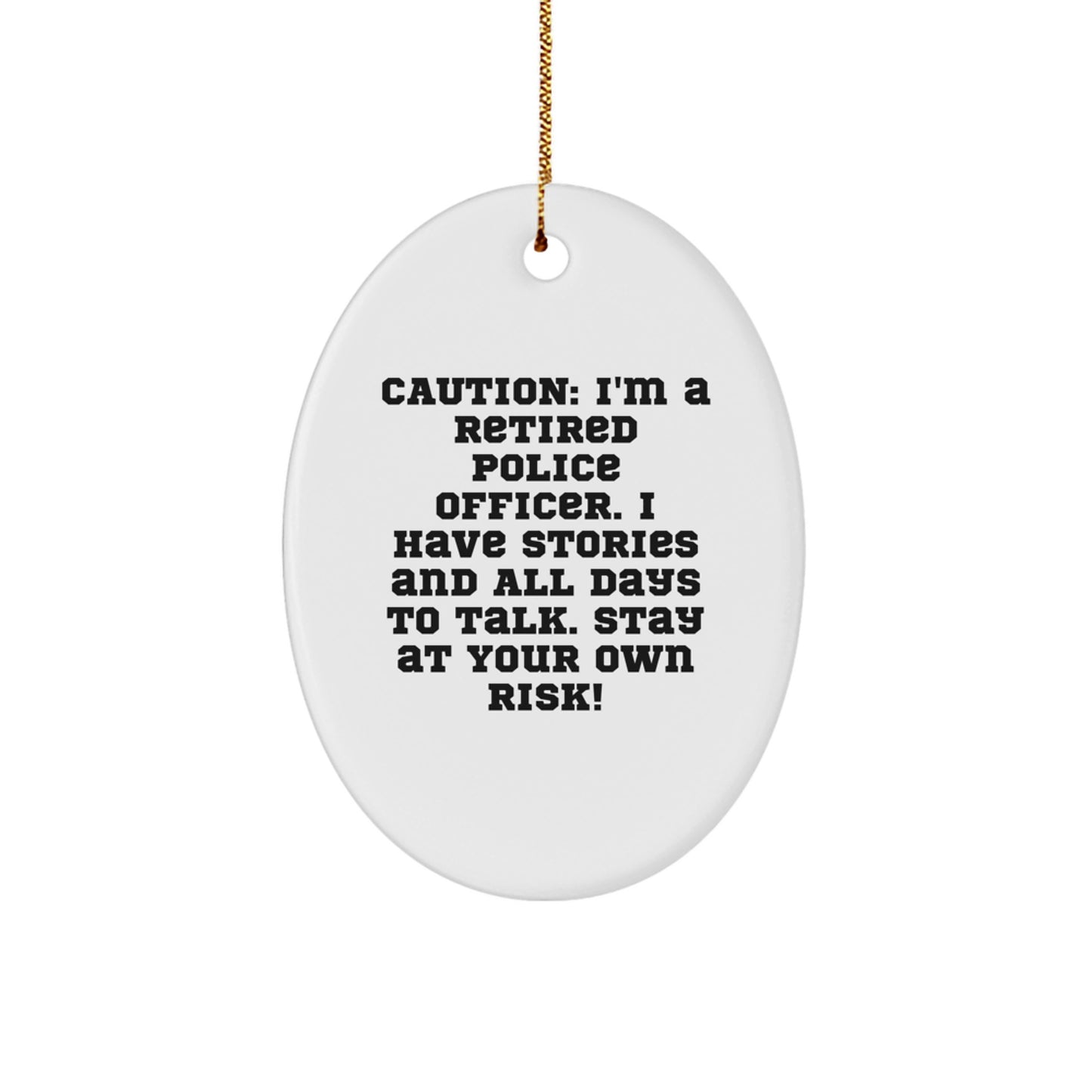 Funny Police Officer Oval Ornament Gifts for Men, Police Officer Christmas Unique Gifts from Friends, Family, Coworkers. - Image 1