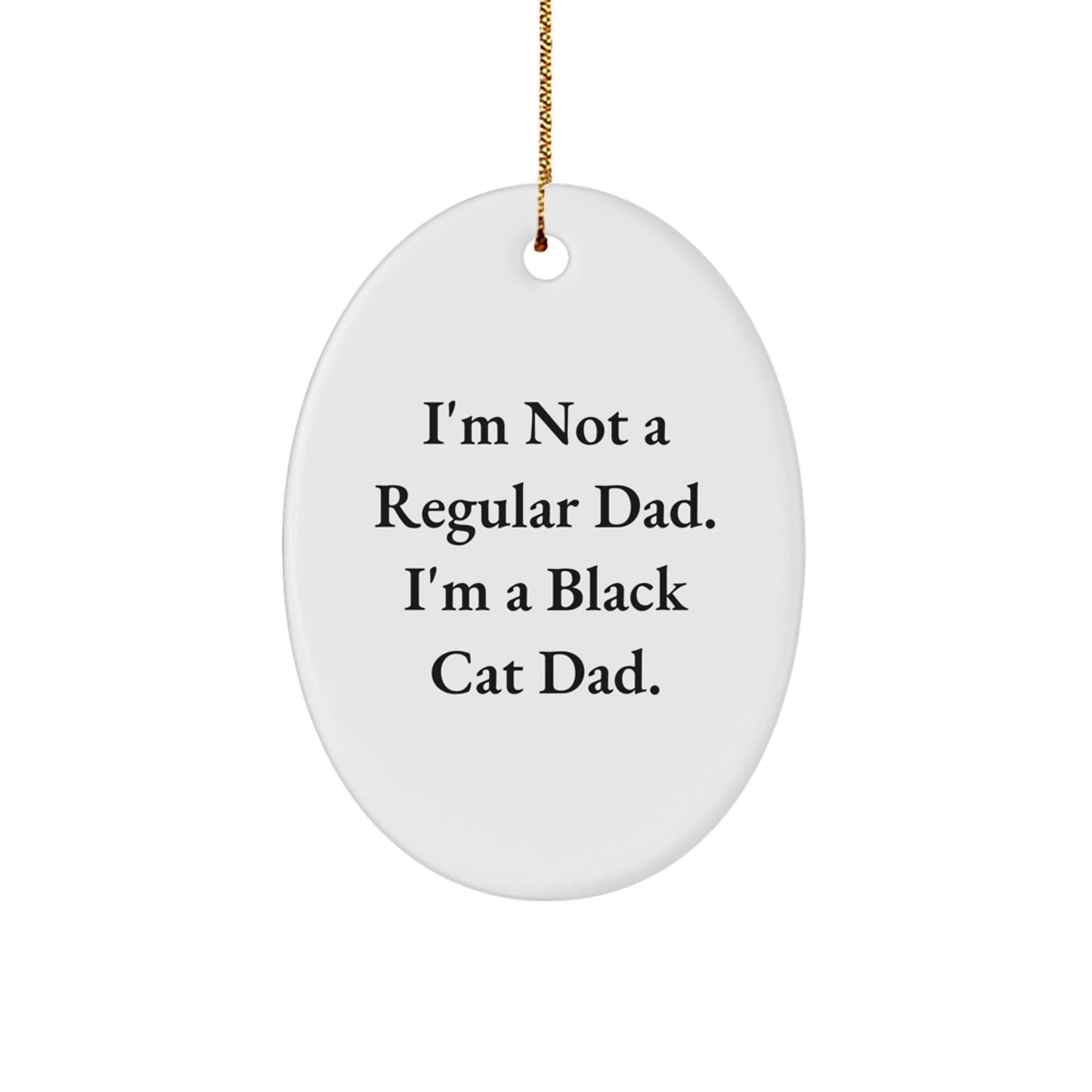 Black Cat Oval Ornament Gifts from Dad to Black Cat Lover for Christmas Unique - Image 1