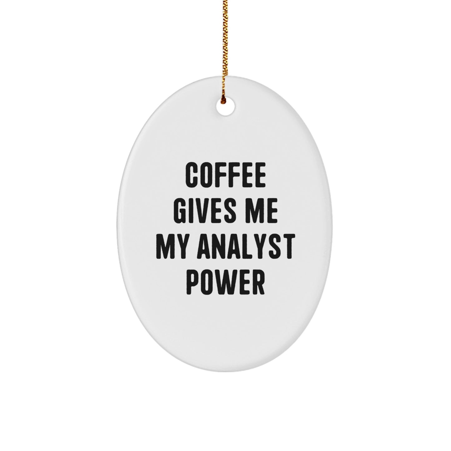 Gifts from Family to Analyst Friends - Oval Ornament with Funny Quote - Christmas Unique Decorations for Desk - Image 1