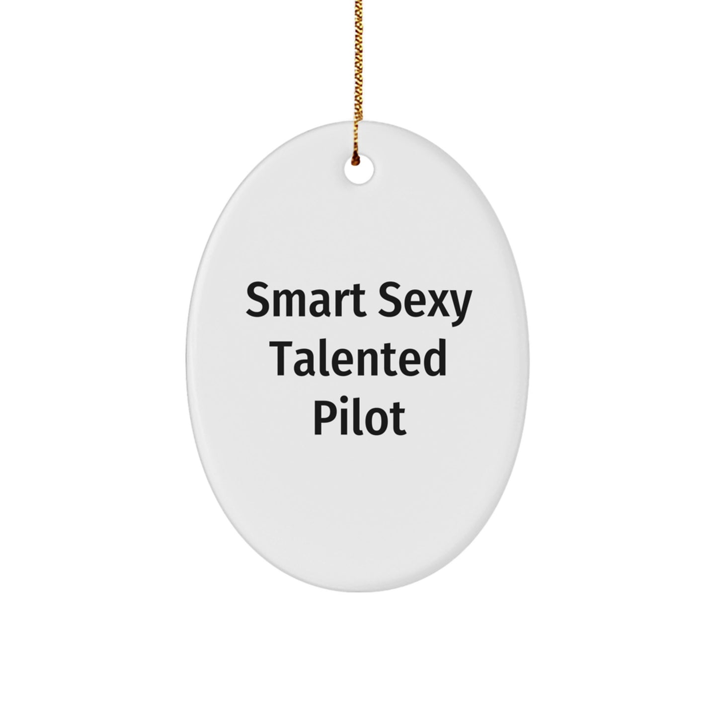 Funny Smart Sexy Talented Pilot Oval Ornament Gifts for Pilot Friends Family Christmas Decorations - Image 1
