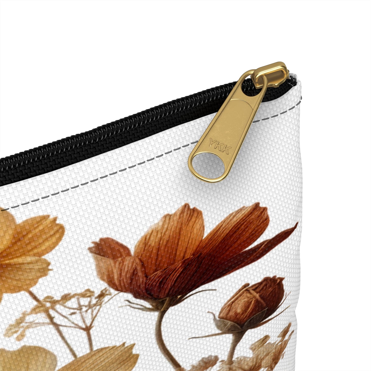 Pressed Wildflowers Accessory Pouch, Floral Makeup Bag, Botanical Zipper Pouch, Small Travel Organizer, Gift for Gardeners - Victory Thru Vision