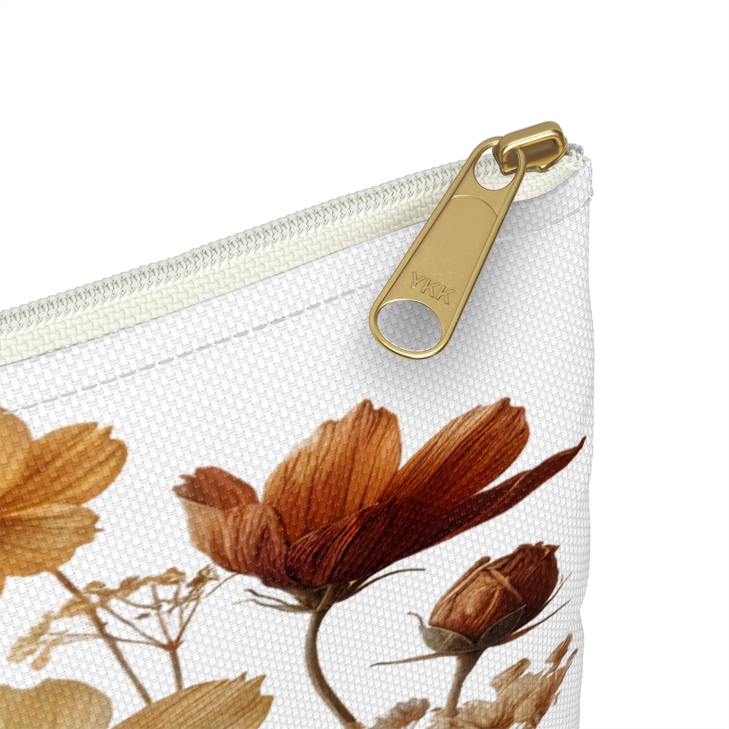Pressed Wildflowers Accessory Pouch, Floral Makeup Bag, Botanical Zipper Pouch, Small Travel Organizer, Gift for Gardeners - Victory Thru Vision