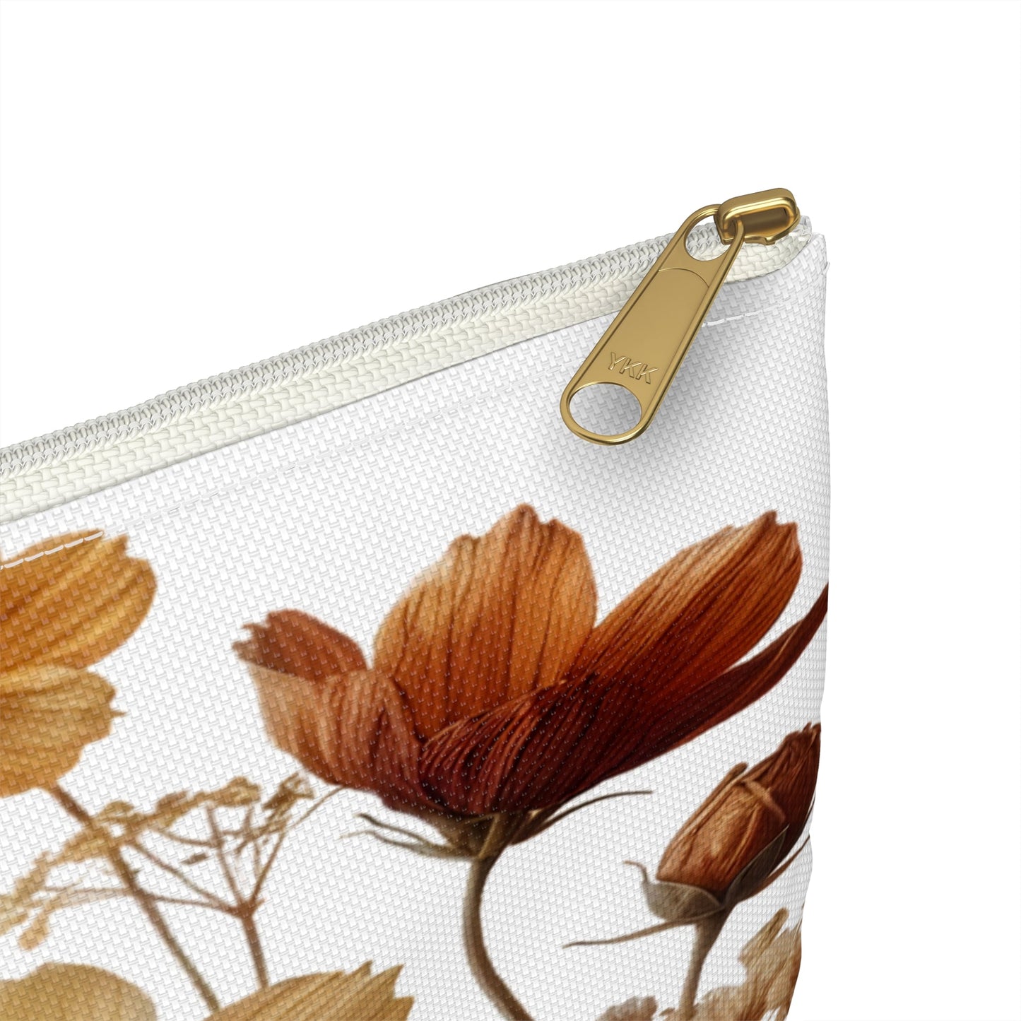 Pressed Wildflowers Accessory Pouch, Floral Makeup Bag, Botanical Zipper Pouch, Small Travel Organizer, Gift for Gardeners - Victory Thru Vision