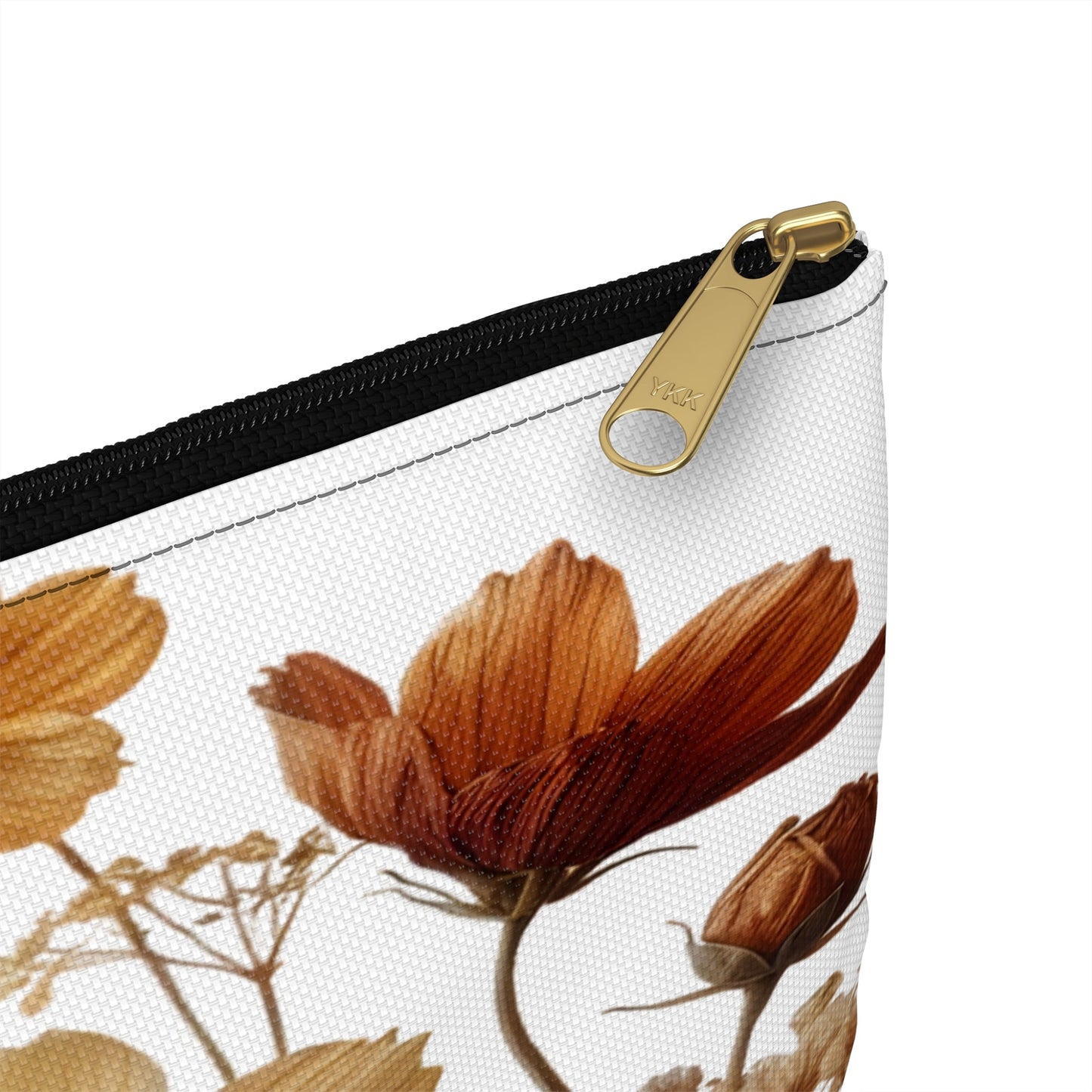 Pressed Wildflowers Accessory Pouch, Floral Makeup Bag, Botanical Zipper Pouch, Small Travel Organizer, Gift for Gardeners - Victory Thru Vision