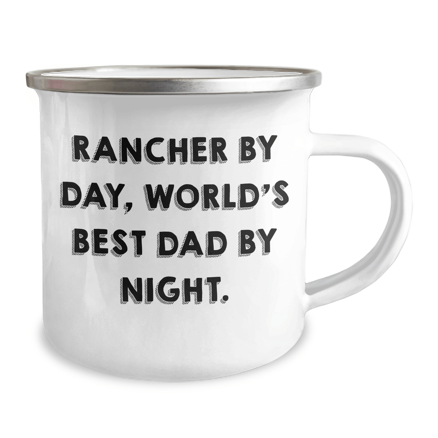Rancher Gifts from Men - Funny Camping Mug for Rancher By Day, World's Best Dad By Night. - Father's Day Unique Gifts - Victory Thru Vision