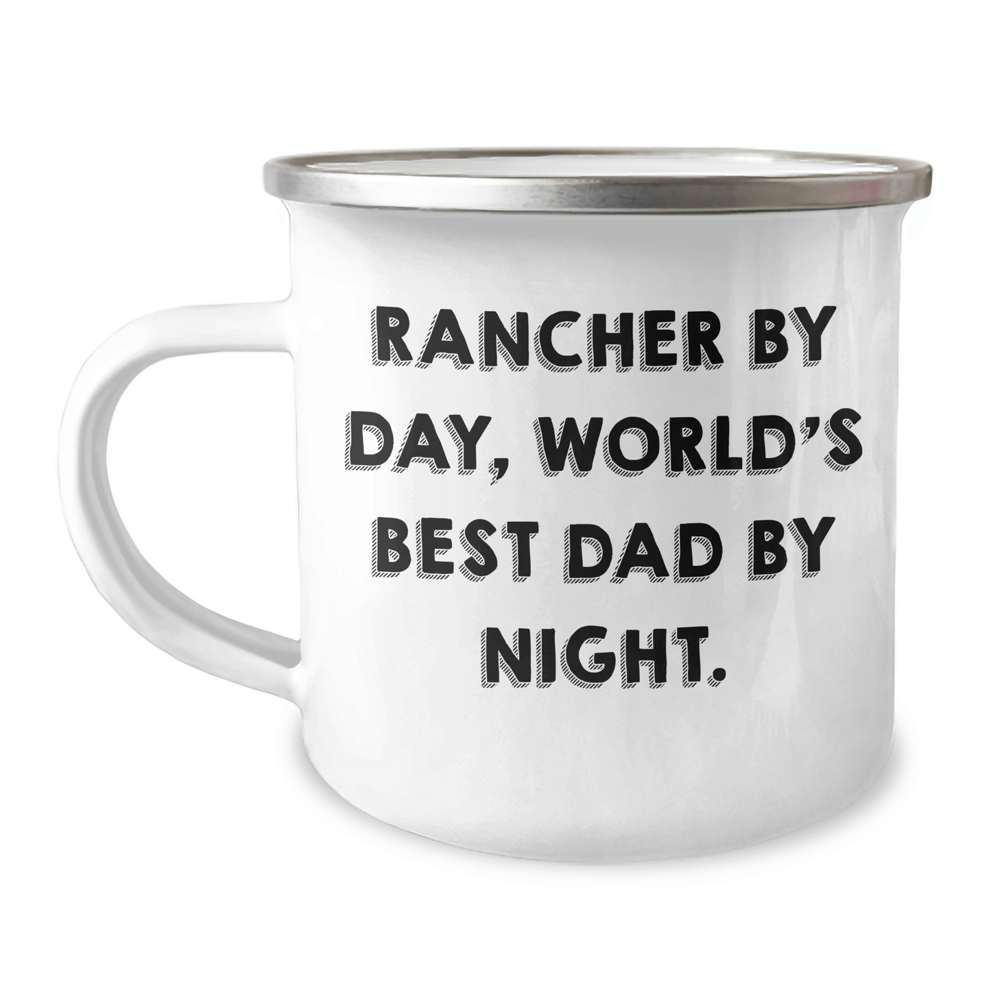 Rancher Gifts from Men - Funny Camping Mug for Rancher By Day, World's Best Dad By Night. - Father's Day Unique Gifts - Victory Thru Vision