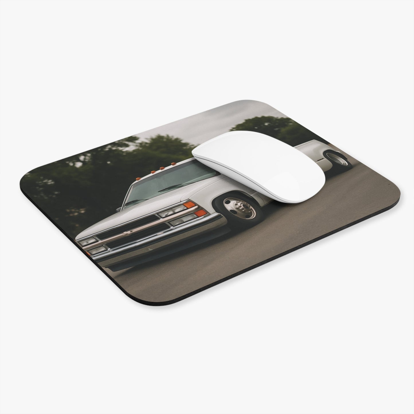 Rectangle Mouse Pad - Lowered 1998 Chevy C2500 Dually Design - Victory Thru Vision