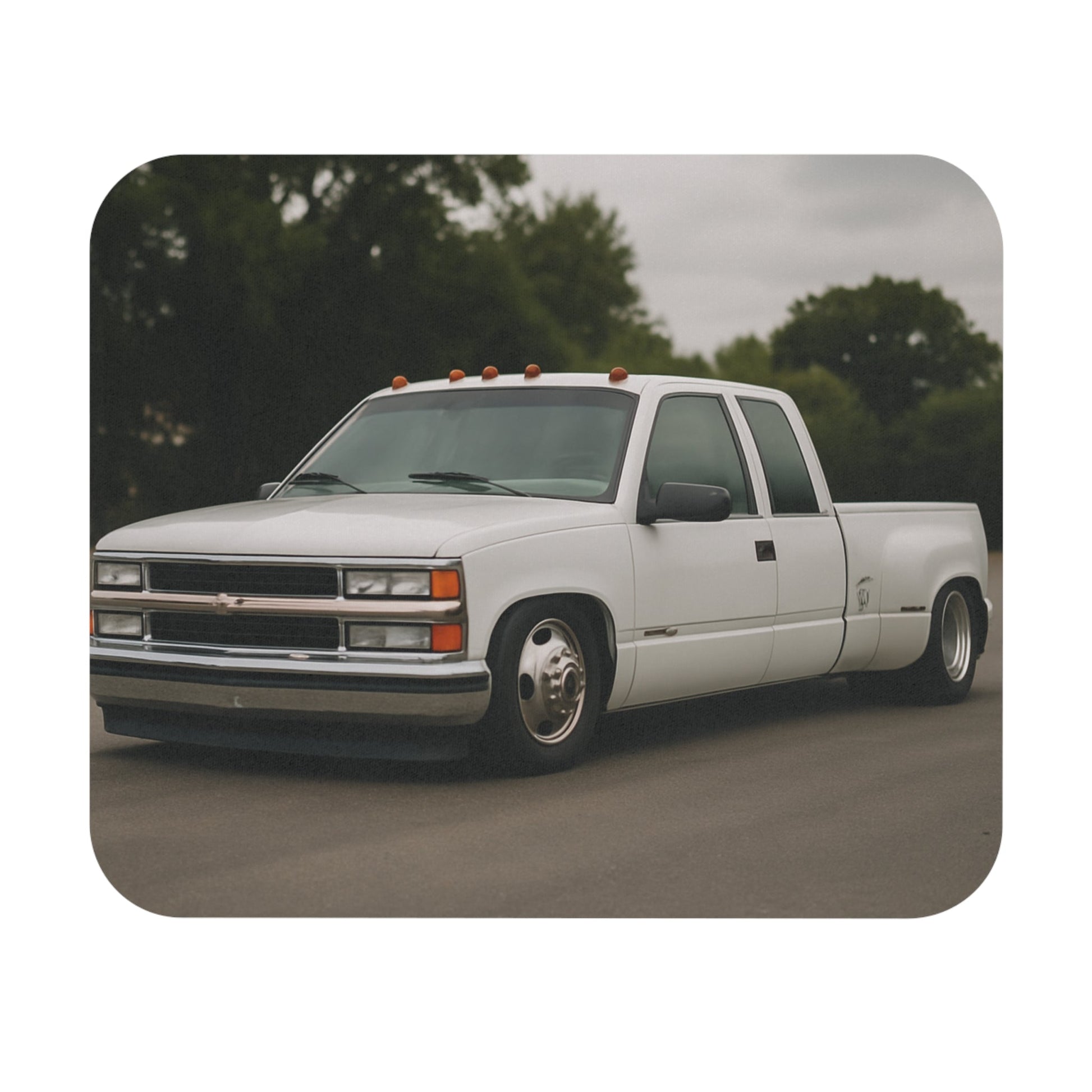 Rectangle Mouse Pad - Lowered 1998 Chevy C2500 Dually Design - Victory Thru Vision