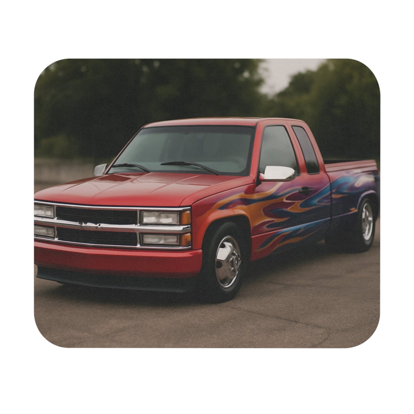 Rectangle Mouse Pad - Lowered 1998 Chevy C3500 Dually - Victory Thru Vision