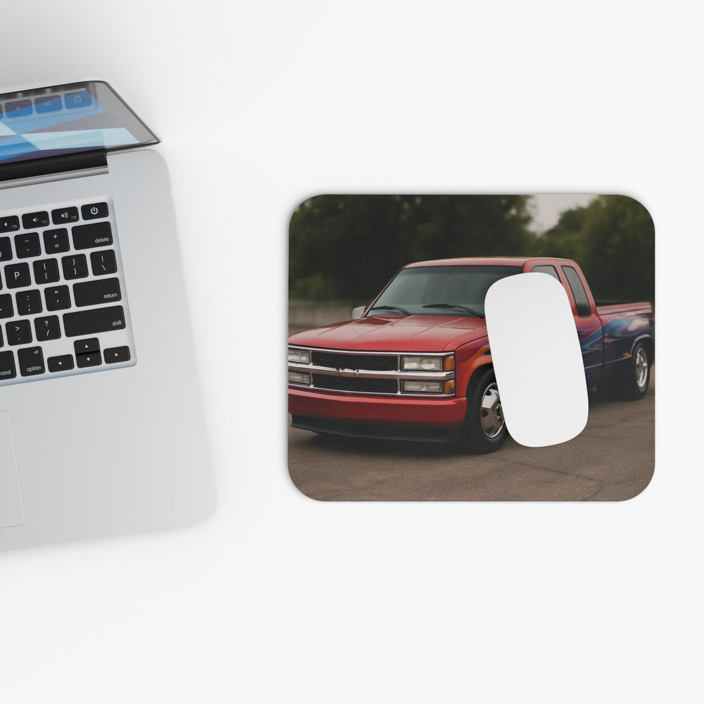 Rectangle Mouse Pad - Lowered 1998 Chevy C3500 Dually - Victory Thru Vision