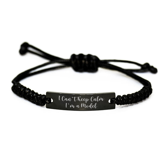 Funny Model Gifts Rope Bracelet from Friends - I Can't Keep Calm I'm A Model, Model Enthusiast Christmas Unique Gift for Men Women - Image 1