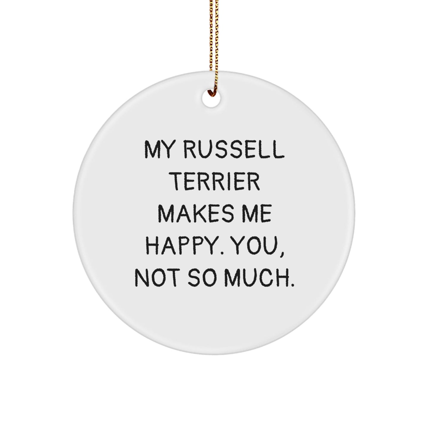 Russell Terrier Dog Lovers' Christmas Circle Ornament Gifts from Friends, Family, or Coworkers - Victory Thru Vision