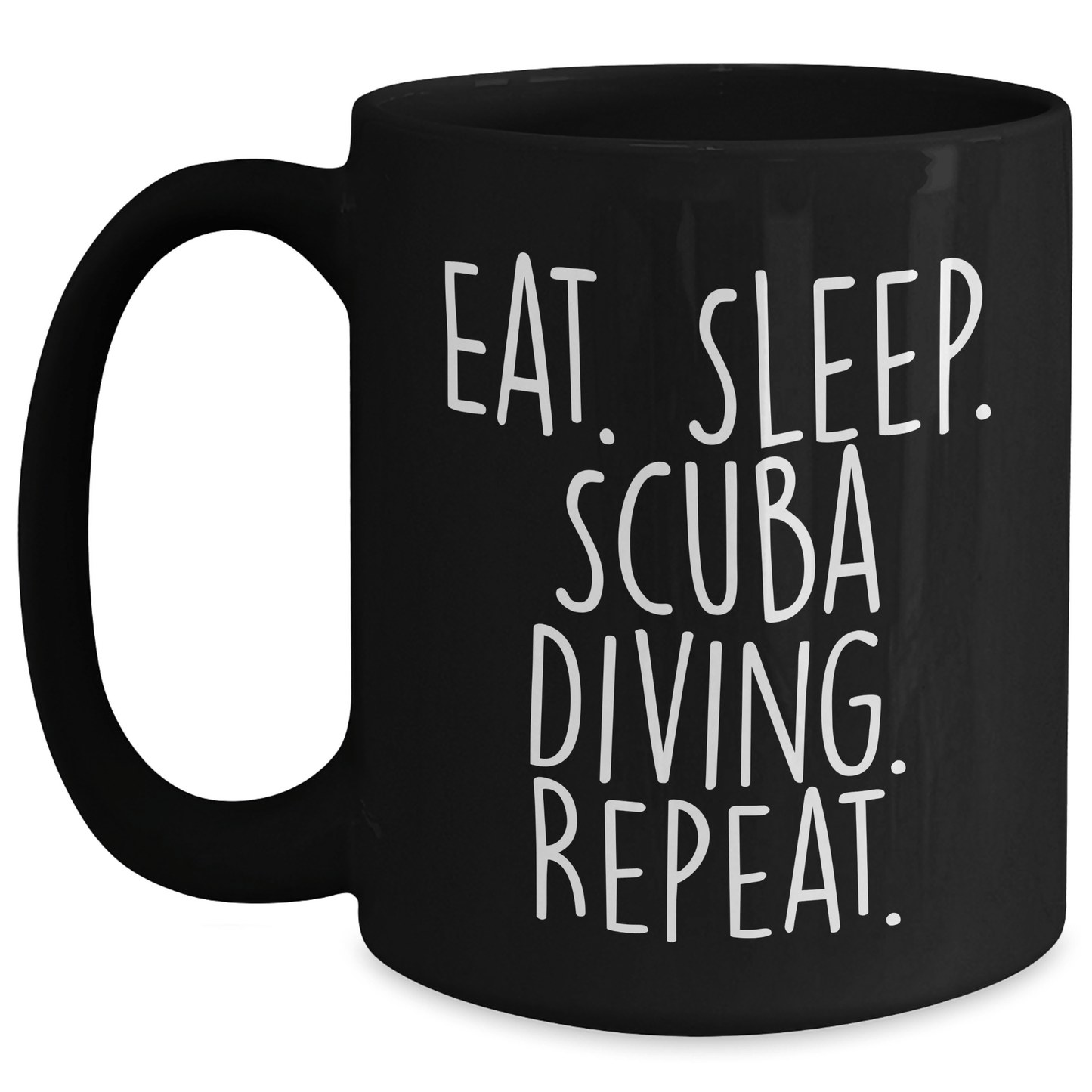Scuba Diving Enthusiast's Funny Coffee Mug, Eat. Sleep. Scuba Diving. Repeat. Gifts for Scuba Diving Men, Father's Day Unique Gifts from Family - Victory Thru Vision