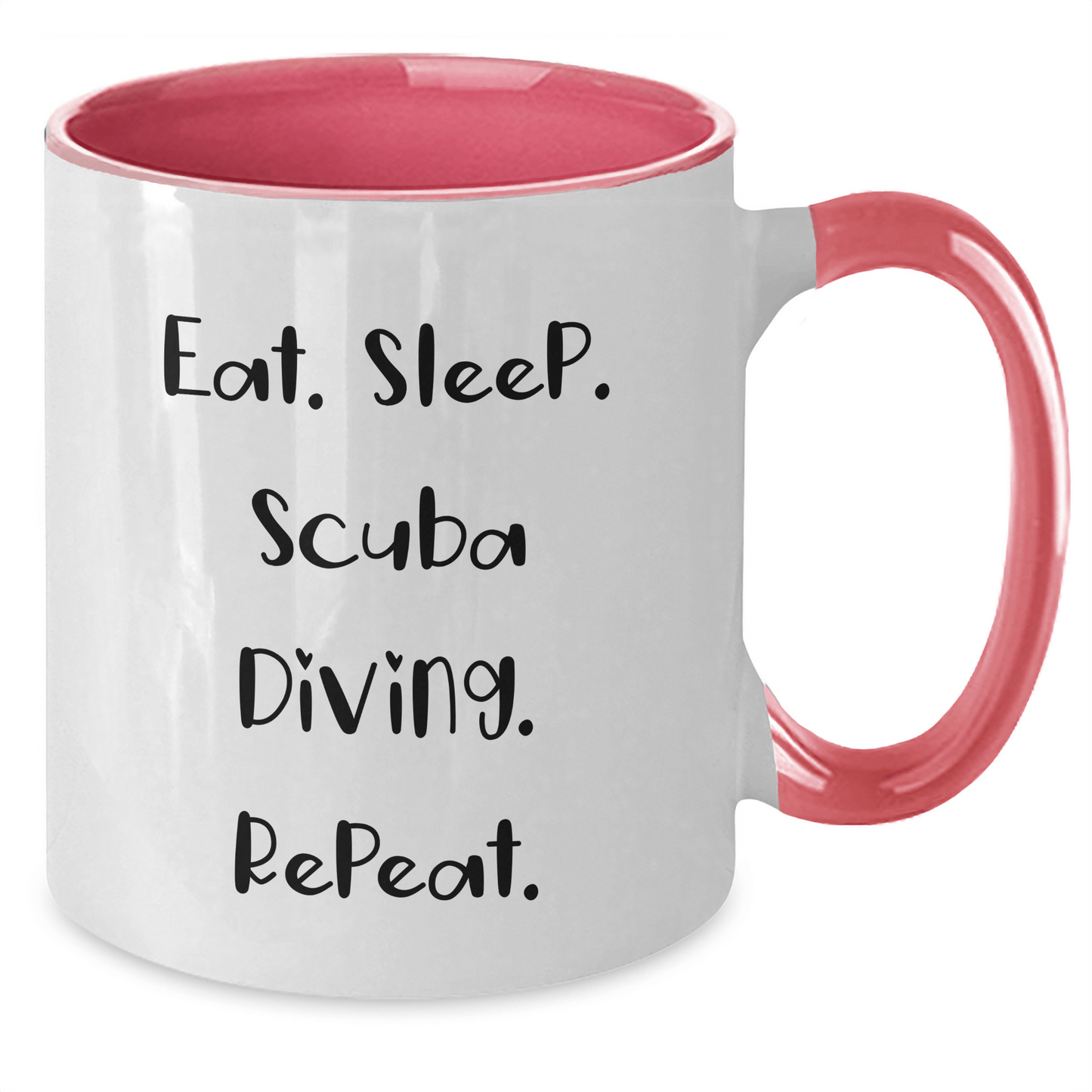 Scuba Diving Humor Gifts from Men to Scuba Diving Enthusiasts, Eat. Sleep. Scuba Diving. Repeat., Two Tone Coffee Mug for Father's Day - Victory Thru Vision