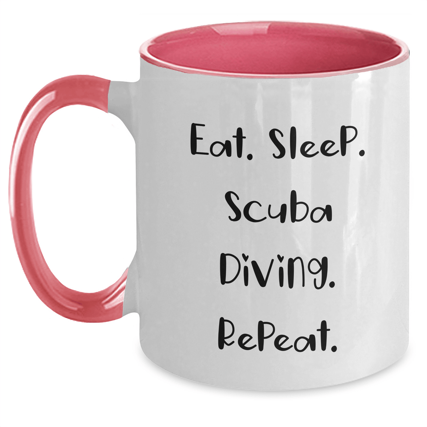 Scuba Diving Humor Gifts from Men to Scuba Diving Enthusiasts, Eat. Sleep. Scuba Diving. Repeat., Two Tone Coffee Mug for Father's Day - Victory Thru Vision