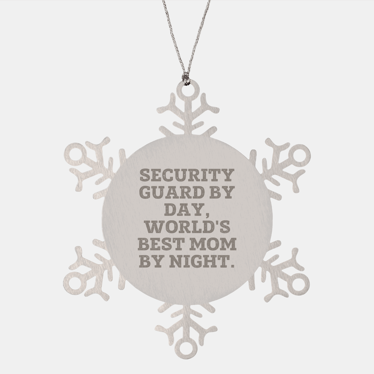 Security Guard Gifts from Mom - Snowflake Ornament for Security Guard By Day, World's Best Mom By Night - Christmas Unique Gifts for Security Guard - Victory Thru Vision