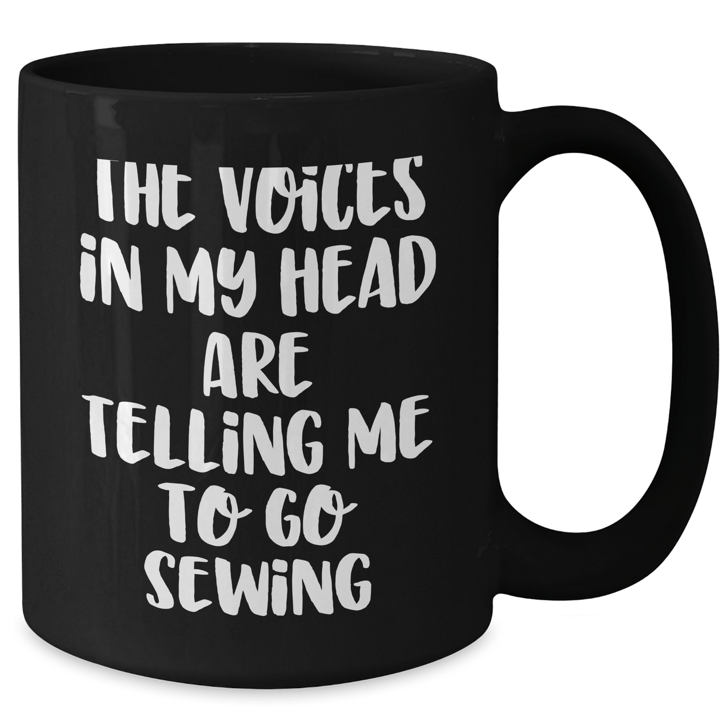 Sewing Inspiration Gifts for Sewing Friends from Family - Funny Sewing Quote Black Coffee Mug, 11oz or 15oz, Microwave and Dishwasher Safe - Victory Thru Vision