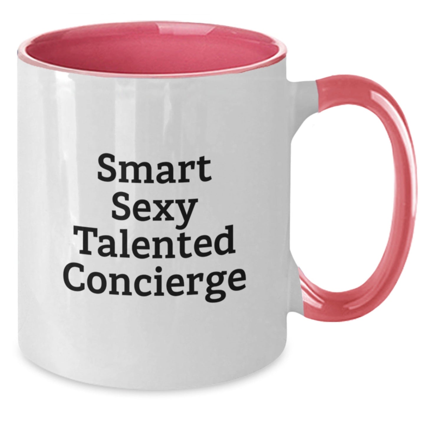 Smart Sexy Talented Concierge Gifts for Friends - Funny Graduation Two Tone Coffee Mug - Gifts from Friends to Concierge - Victory Thru Vision
