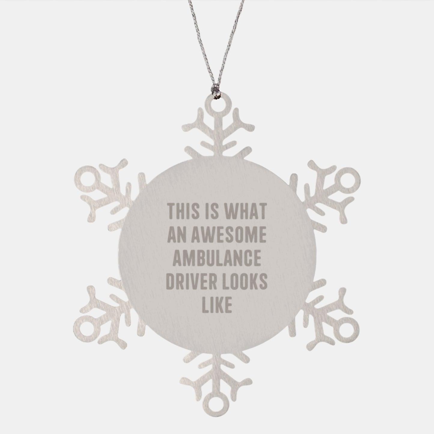 Funny Ambulance Driver Gifts from Men to Ambulance Driver Snowflake Ornament for Ambulance Driver - Image 1
