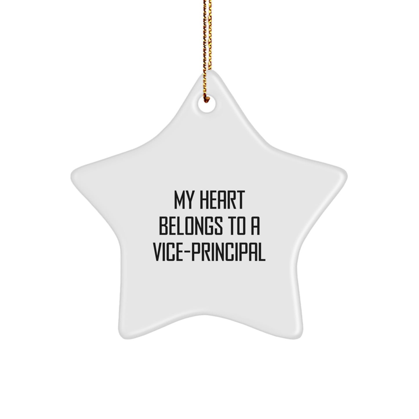 Funny Vice-principal Star Ornament Gifts from Friends for Vice-principal, Heart Belongs to Vice-principal Star Shaped Decor, Christmas Unique Gifts for Vice-principal - Image 1