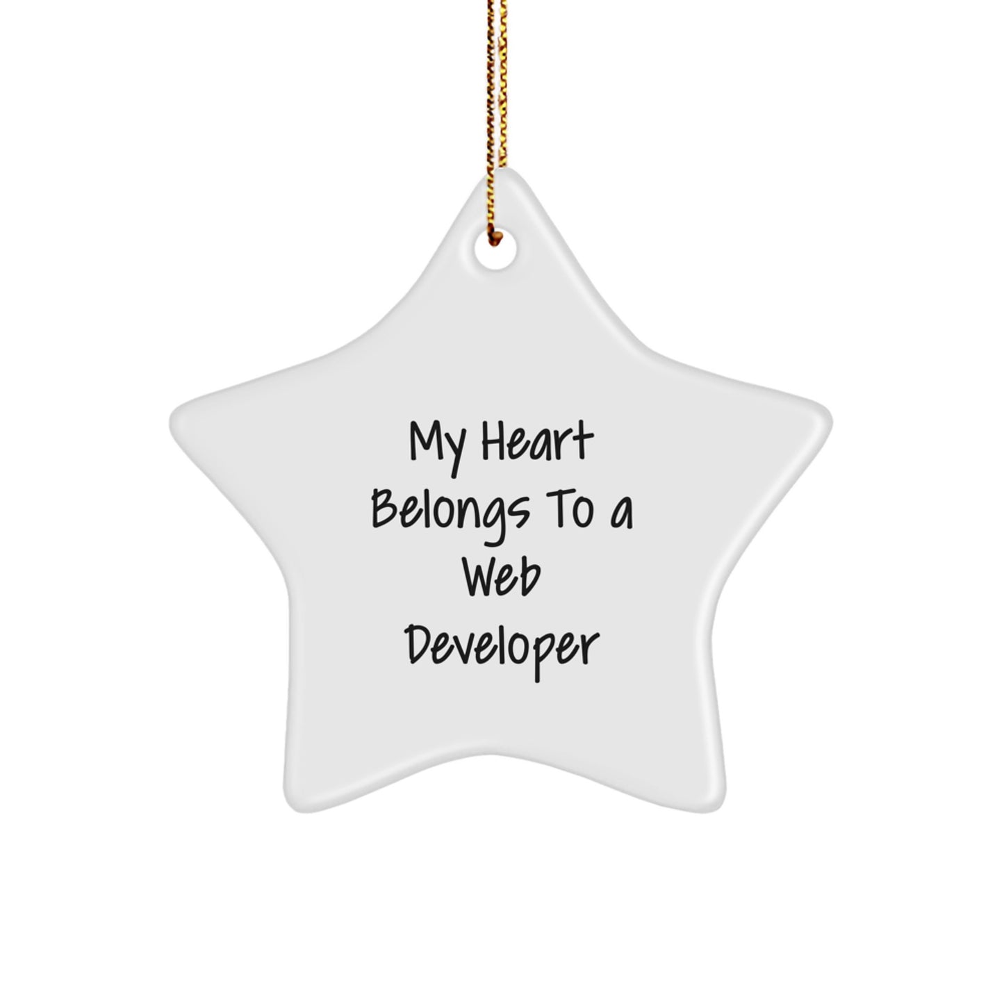 Funny Web Developer Gifts, Star Ornament with Heart Quote, Gifts from Friends for Web Developers at Christmas - Image 1
