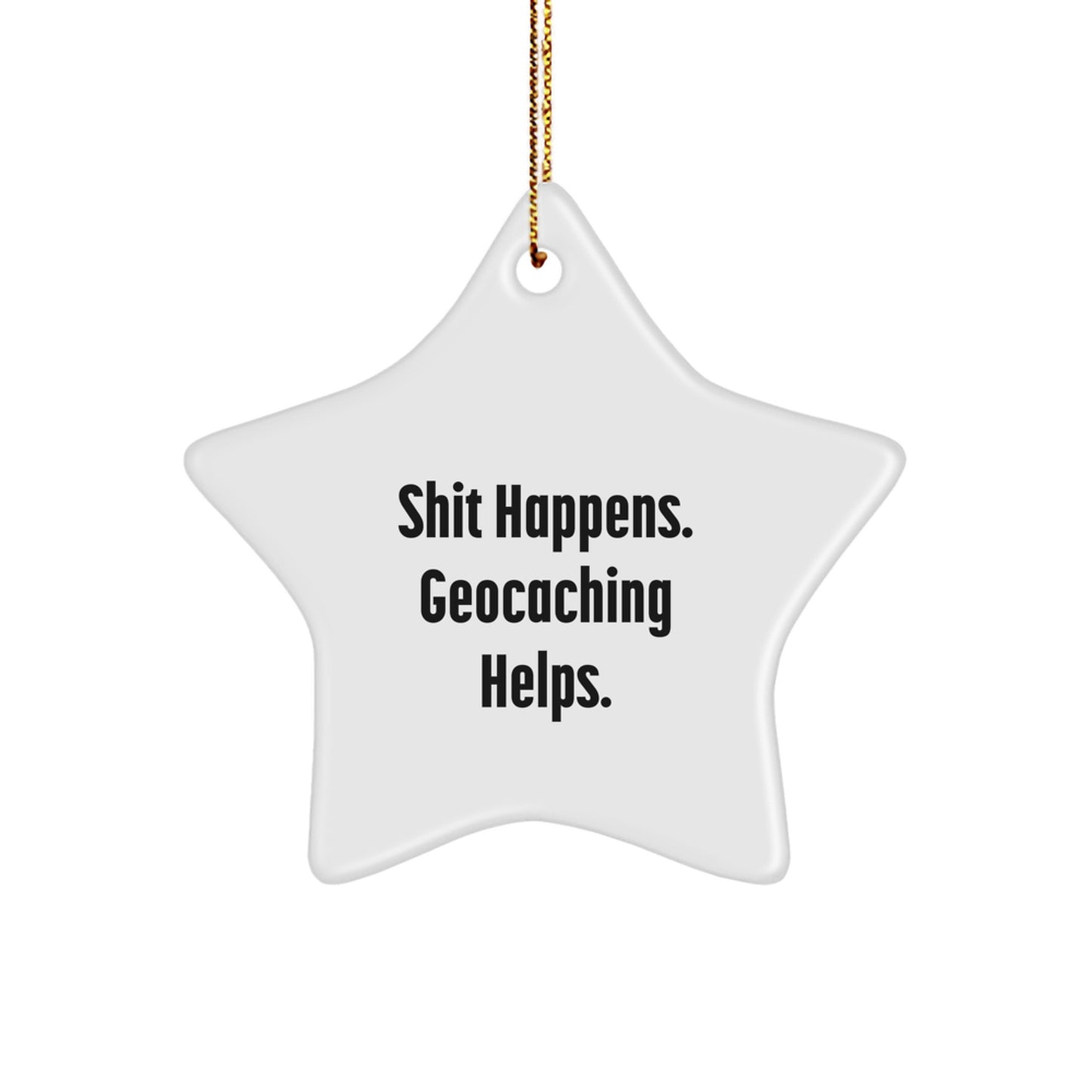 Geocaching Funny Star Ornament Gifts from Family for Christmas Fun - Image 1