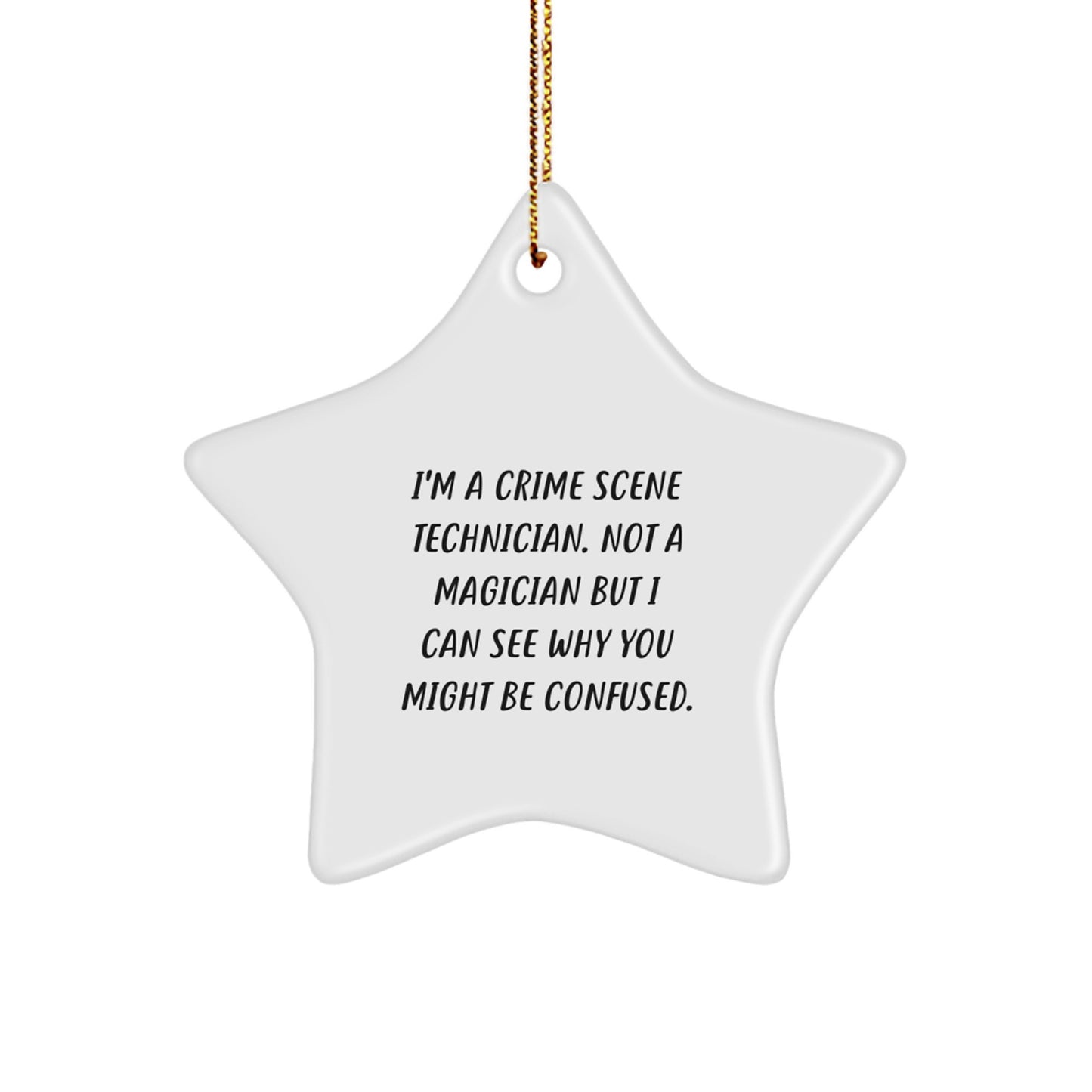Funny Crime Scene Technician Star Ornament Gifts from Family for Christmas Unique - Image 1