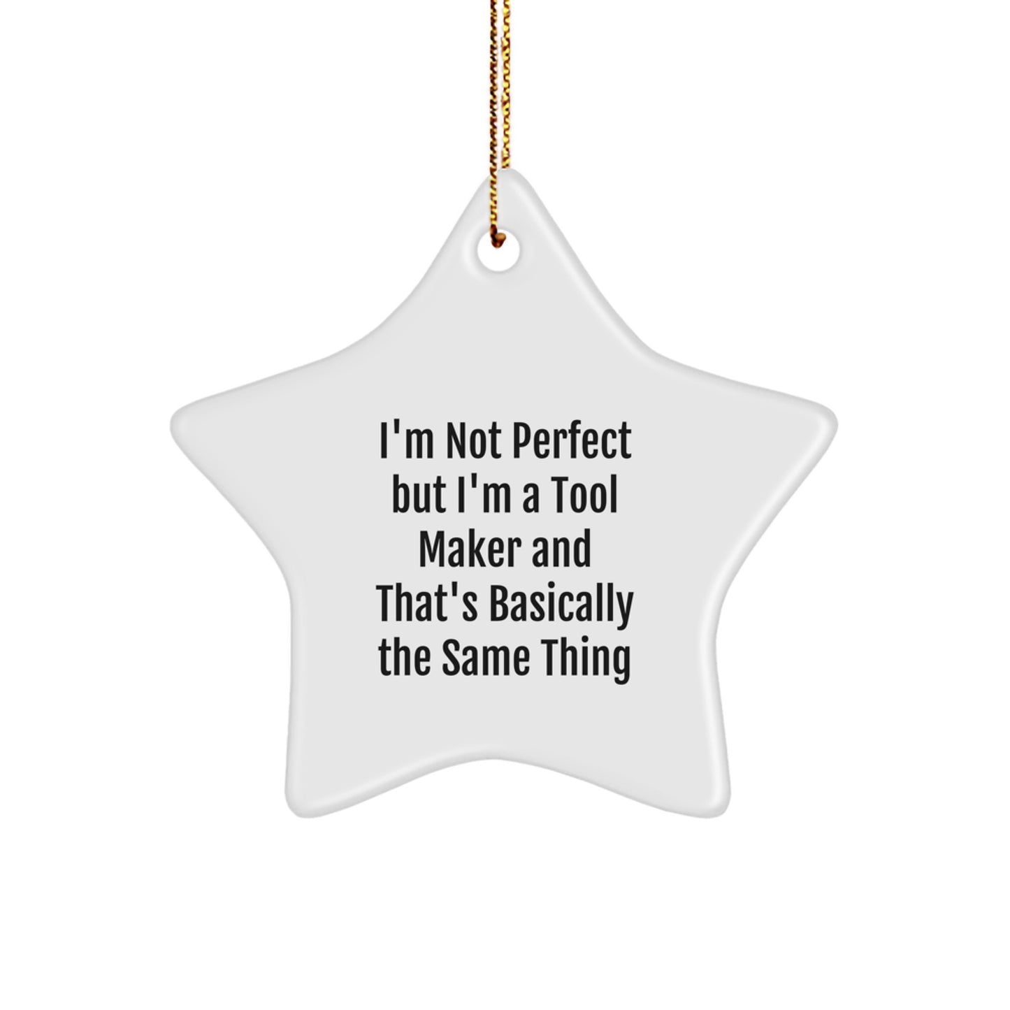 Funny Tool Maker Star Ornament Gift for Men, Unique White Star Shaped Christmas Decoration from Friends, Coworkers - Image 1