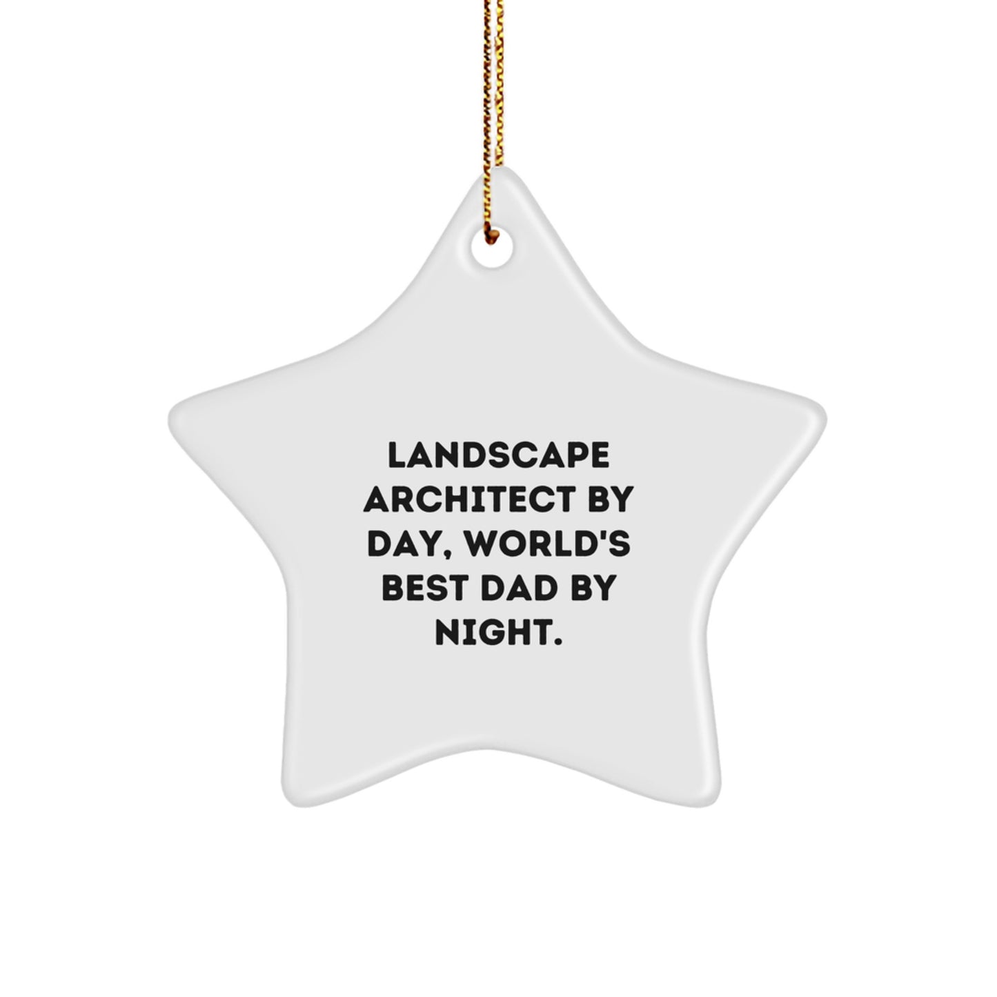 Landscape Architect Star Ornament, Funny Quote Gifts for Him, Christmas Unique Present from Dad, World's Best Dad By Night. - Image 1