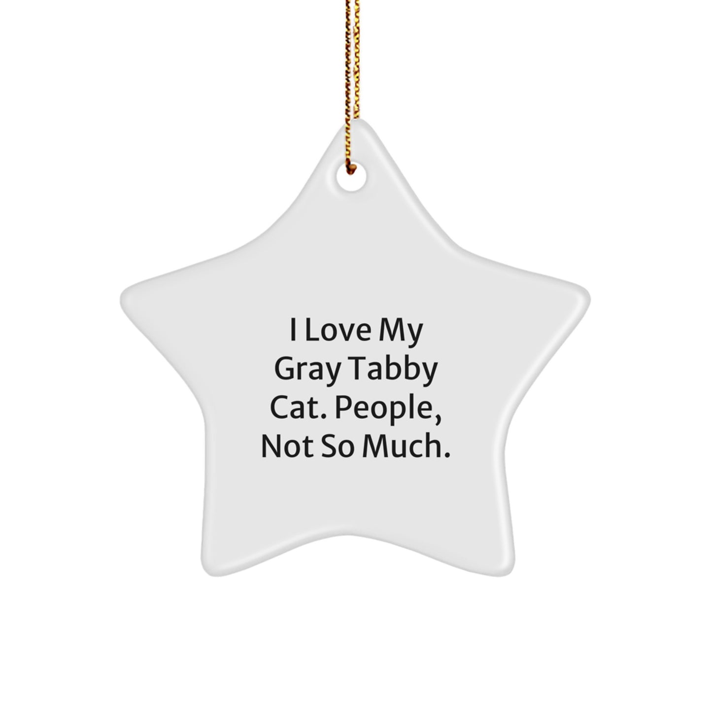 Gray Tabby Cat Star Ornament Funny Cat Lover Gifts from Friends for Christmas Unique Decorations - Image 1