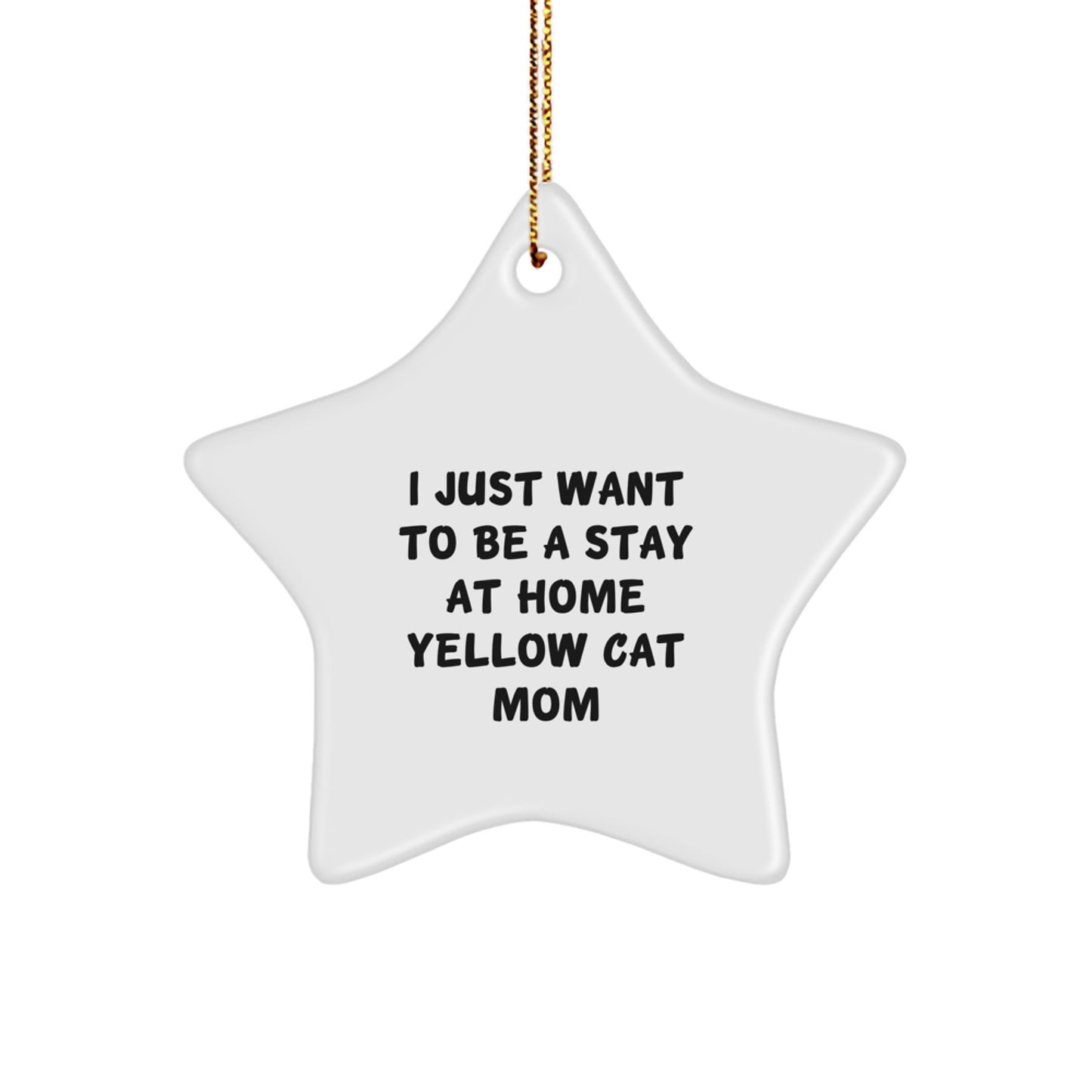 Yellow Cat Star Ornament for Christmas Unique Gifts for Yellow Cat Lovers from Friends and Family - Image 1