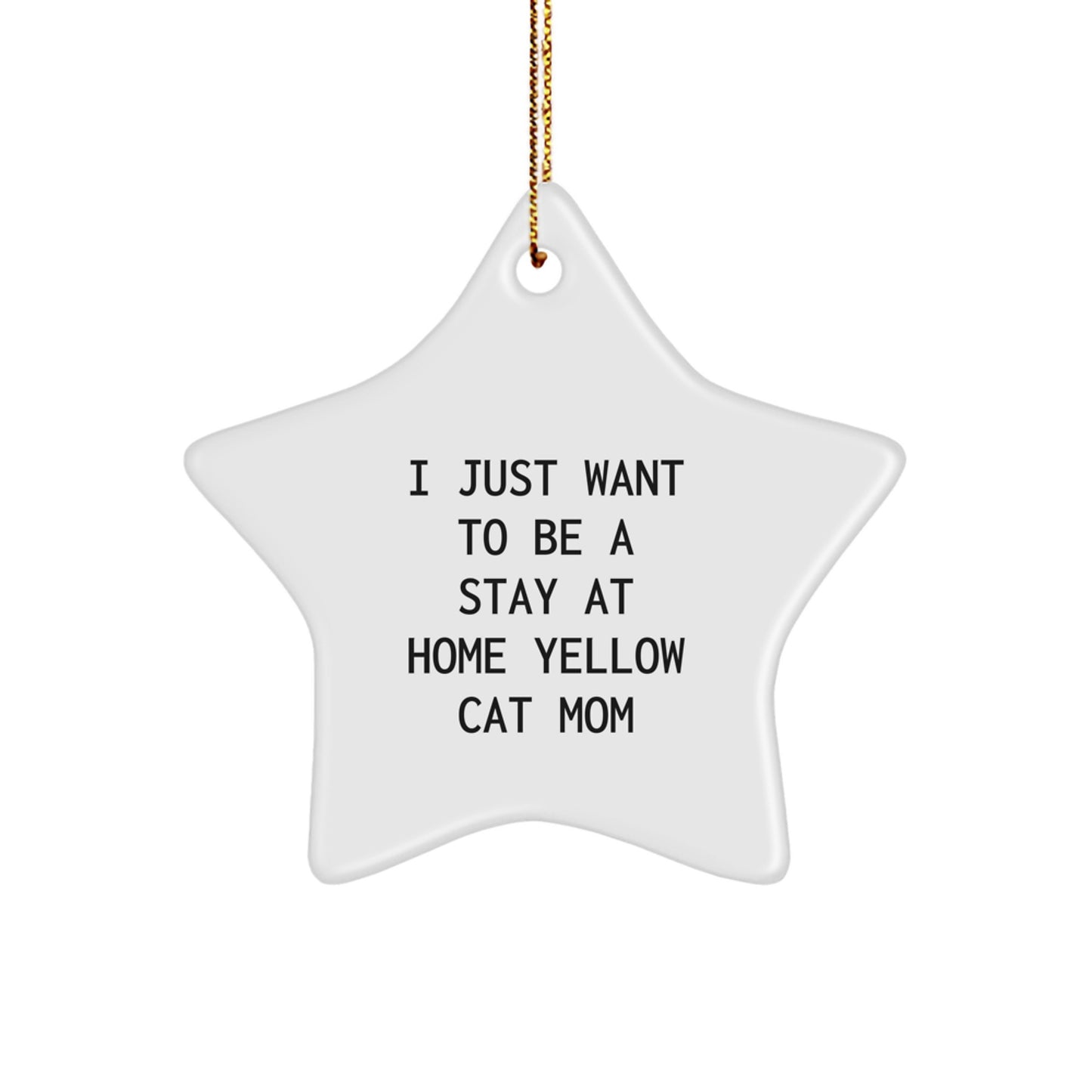 Funny Yellow Cat Mom Christmas Star Ornament Gifts for Yellow Cat Enthusiasts, Gifts from Family and Friends to Family and Friends - Image 1