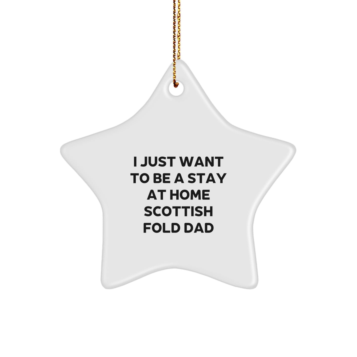 Funny Scottish Fold Cat Dad Gifts from Family for Christmas Unique Star Ornament Scottish Fold Cat Lover - Image 1