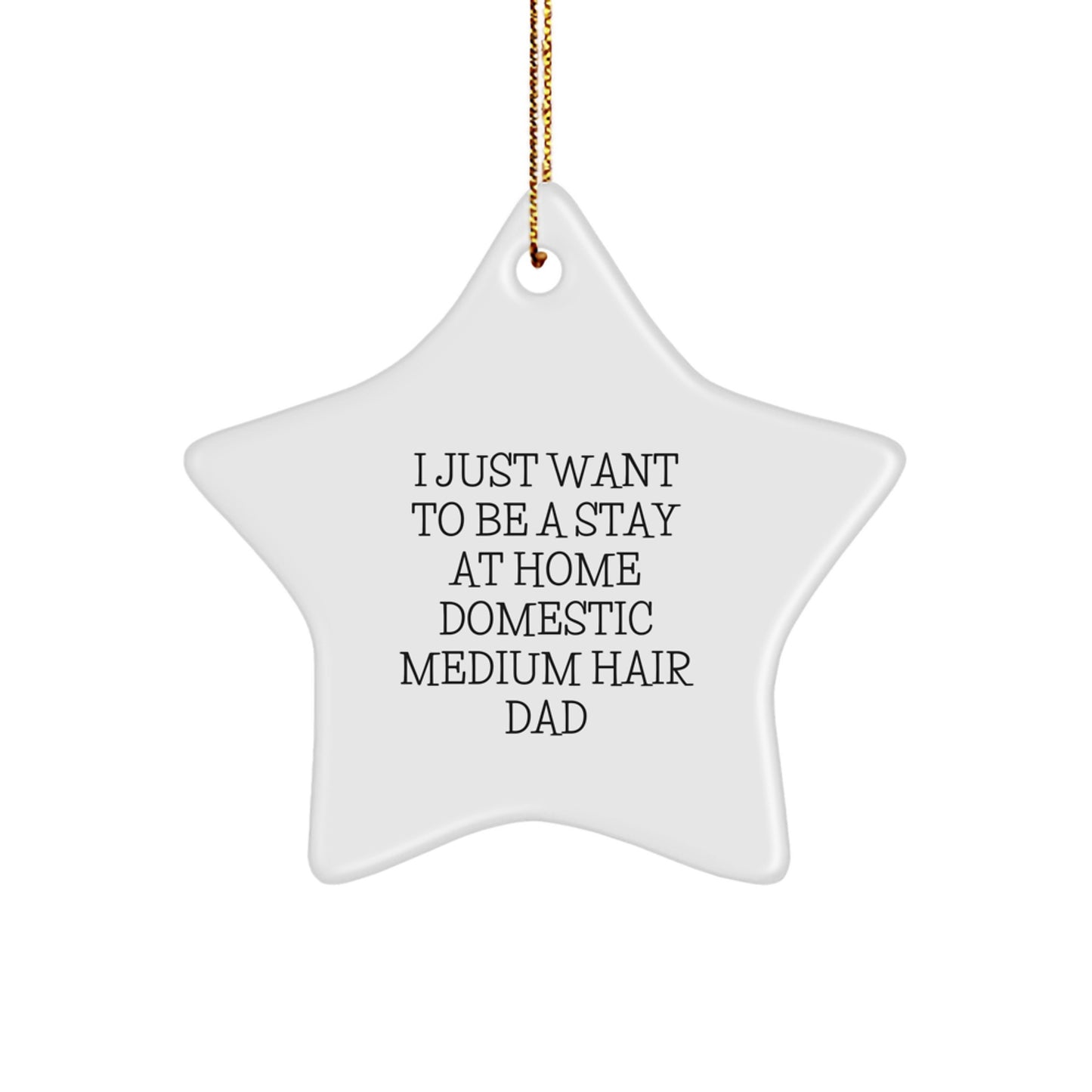 Funny Stay at Home Domestic Medium Hair Dad Gifts for Christmas - Star Ornament Made from Durable MDF with High-Gloss Finish - Gifts from Men to Domestic Medium Hair - Image 1