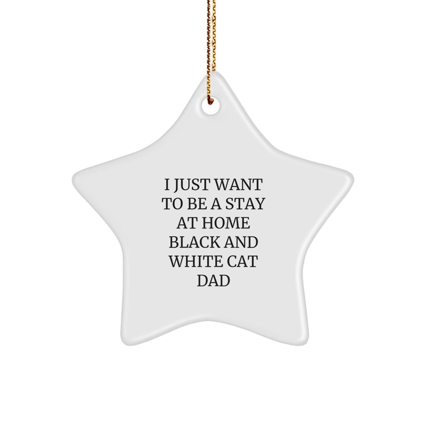 Funny Black and White Cat Dad Gifts from Men to Black and White Cat Lovers - Christmas Unique Star Ornament, Star Shaped Decorations - Image 1