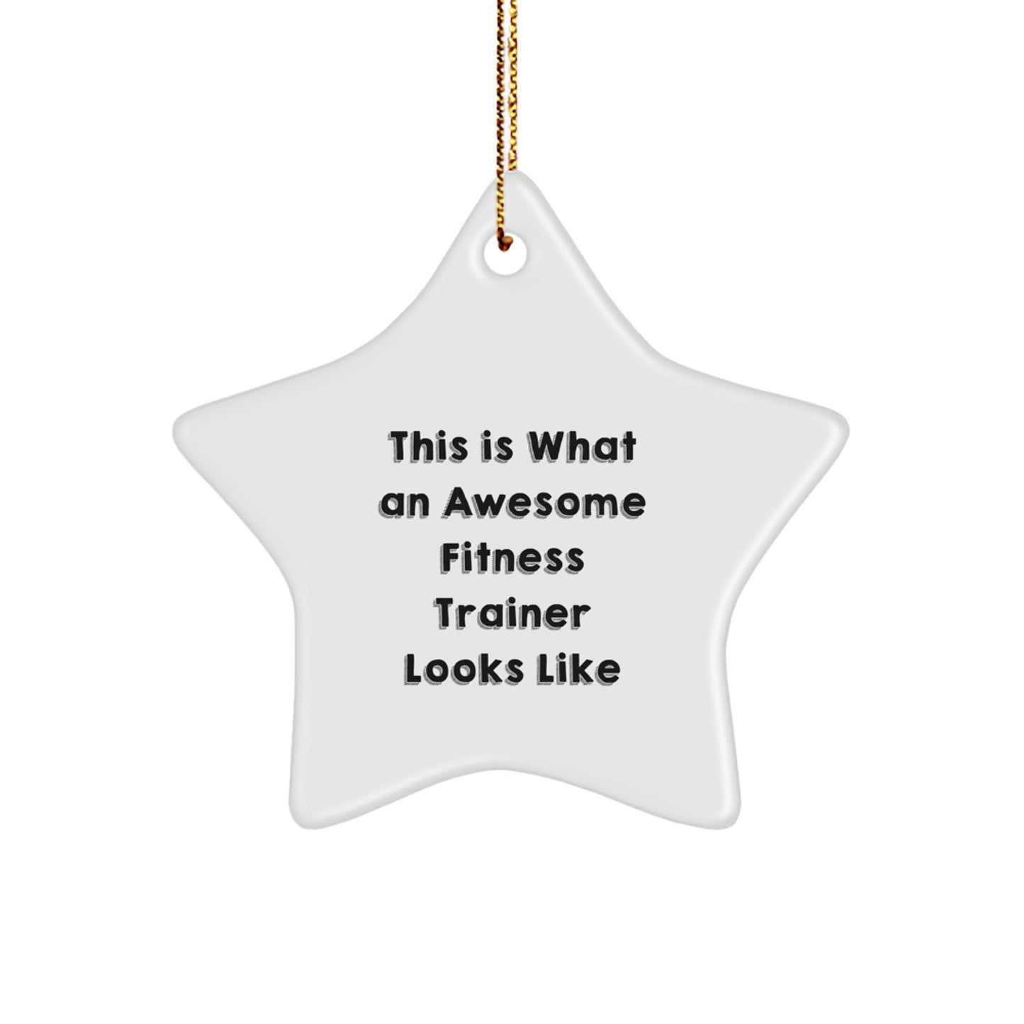 Funny Fitness Trainer Gifts for Men, Unique Star Ornament for Christmas, Inspirational Quote 'This Is What An Awesome Fitness Trainer Looks Like' Gifts from Friends, Coworkers, or Family - Image 1