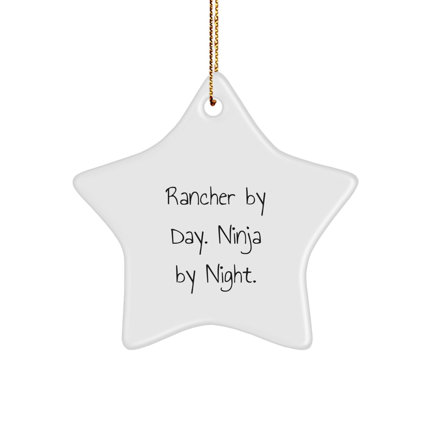 Rancher Gifts - Funny Rancher Star Ornament, Christmas Unique Gifts for Rancher Men, Gifts from Friends, Funny Star Ornament for Men - Image 1