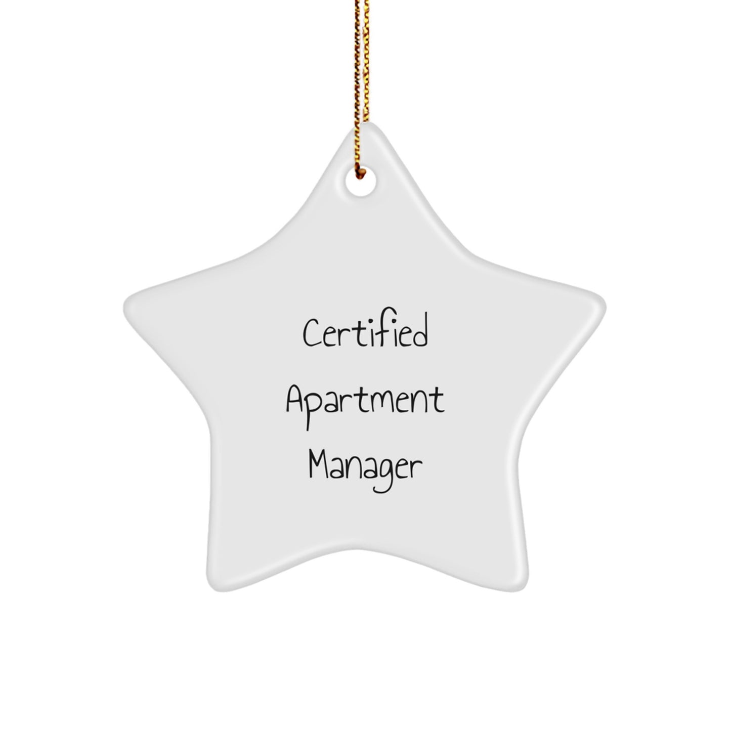 Certified Apartment Manager Gifts from Friends - Funny Star Ornament for Apartment Manager, Christmas Unique Gifts - Image 1