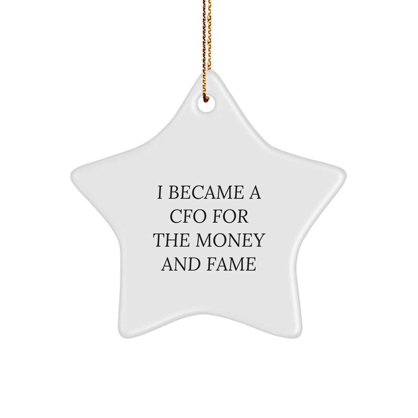 Funny CFO Gifts for Friends from Men Christmas Unique Star Ornaments I Became A Cfo For The Money And Fame - Image 1