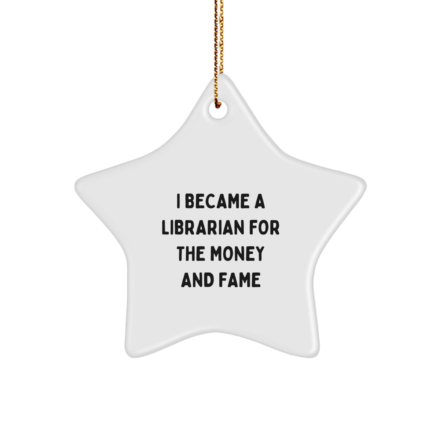 Funny Librarian Gifts from Men to Librarian Friends for Christmas Unique Star Ornament - Image 1