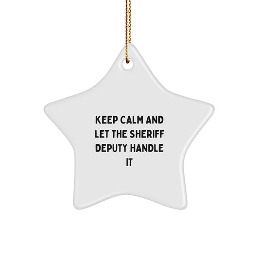 Funny Sheriff Deputy Star Ornament Gifts from Friends for Sheriff Deputy at Christmas - Image 1