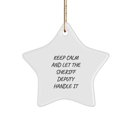 Gifts for Sheriff Deputy, Funny Star Ornament for Christmas, Inspirational Gifts from Friends and Family - Image 1