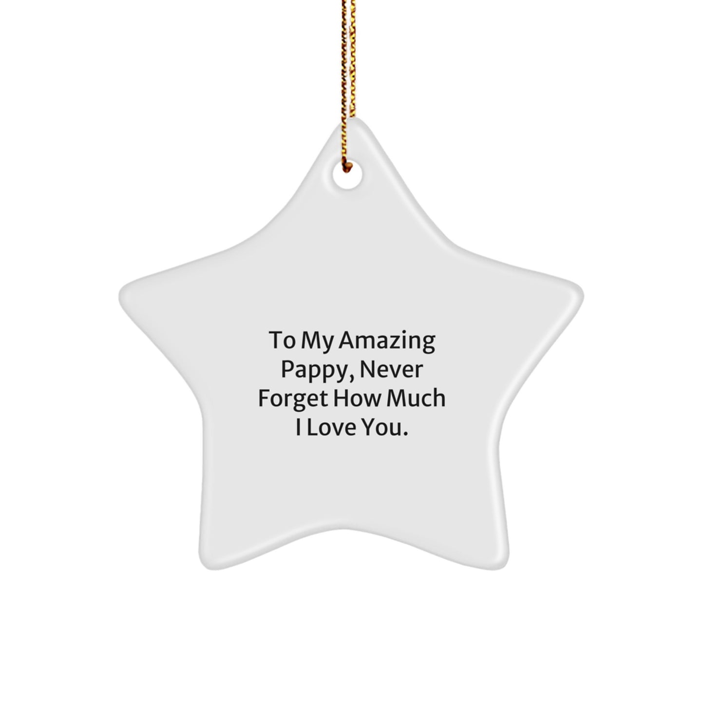Funny Pappy Gifts for Men Star Ornament with Quote To My Amazing Pappy Never Forget How Much I Love You Gifts from Family - Image 1