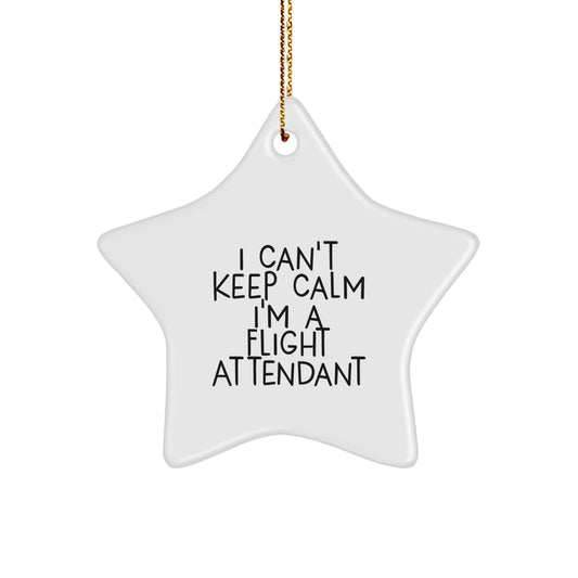 Funny Flight Attendant Gifts from Friends - I'm A Flight Attendant Star Ornament for Christmas Unique Gifts - Image 1