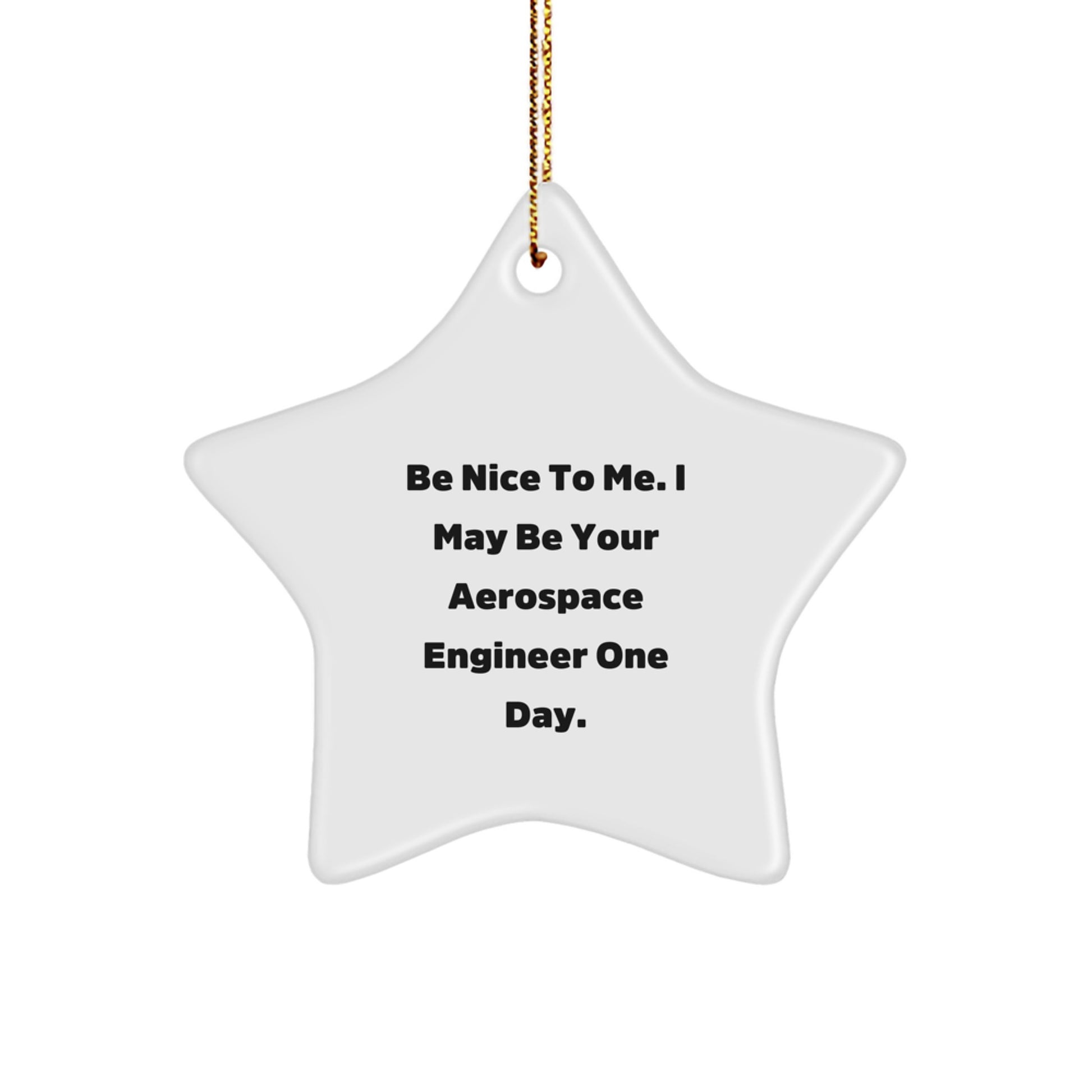 Gifts from Friends to Future Aerospace Engineer Christmas Unique Star Ornaments Funny 'Be Nice To Me' Quote - Image 1