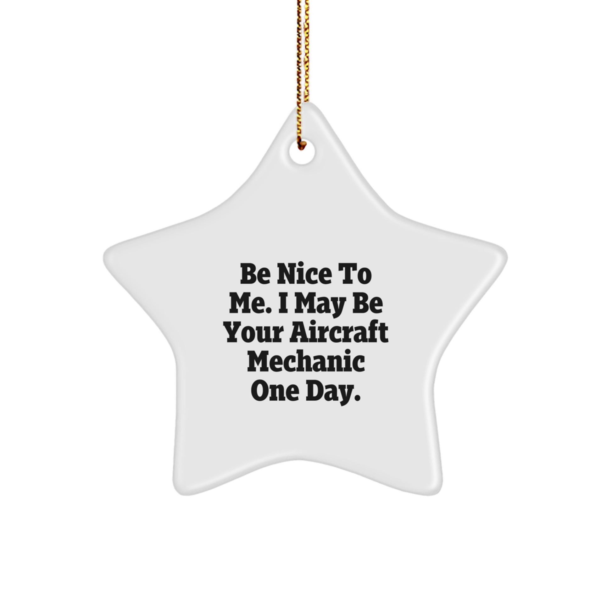 Funny Aircraft Mechanic Gifts from Friends, Gifts for Aircraft Mechanic Men, Star Ornament for Christmas Unique Gifts - Image 1